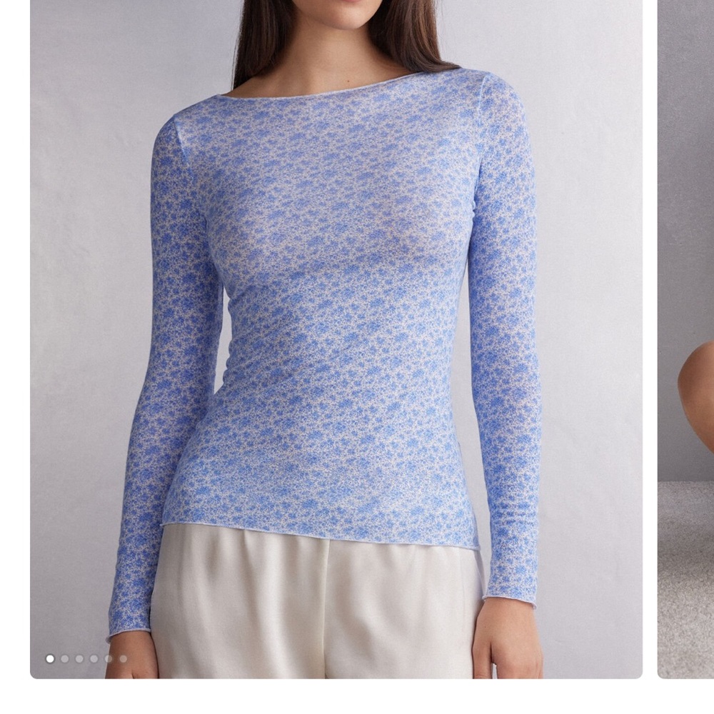 Intimissimi Sweet Talking Bateau Neck Top in Modal Ultralight with Cashmere